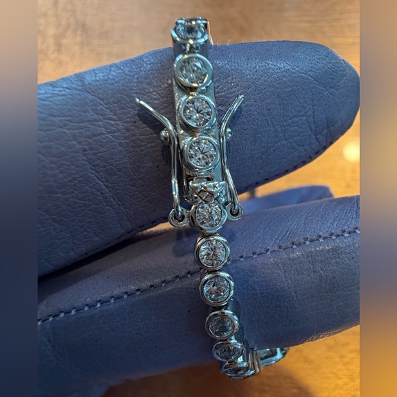 Sterling Silver Evil Eye Tennis Bracelet - Picture 8 of 11